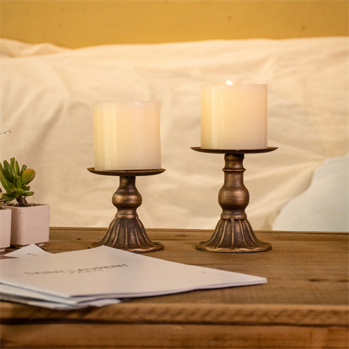 Bring Vintage Charm to Your Home with Bronze Candlestick 2pcs/set